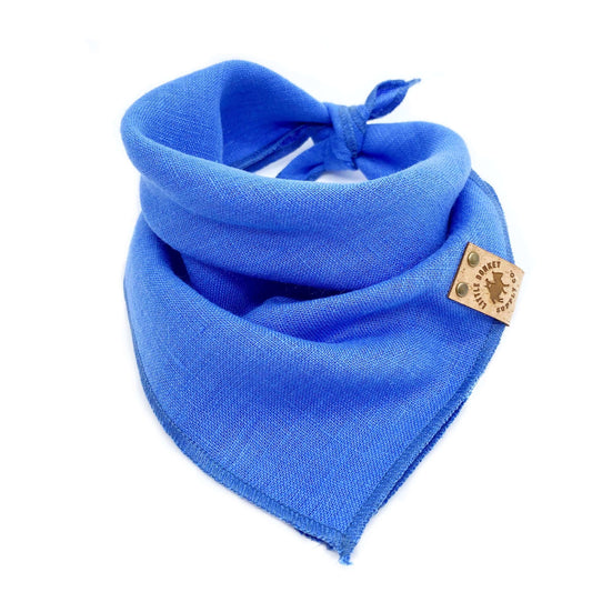 Azure Blue Dog Bandana - The Azure Blue dog bandana is a vibrant choice for spring. This deep blue hue will stand out against any fur color. Crafted from 100% stonewashed linen for a soft and breathable feel. - Vibrant azure blue colour - Made from 100% s