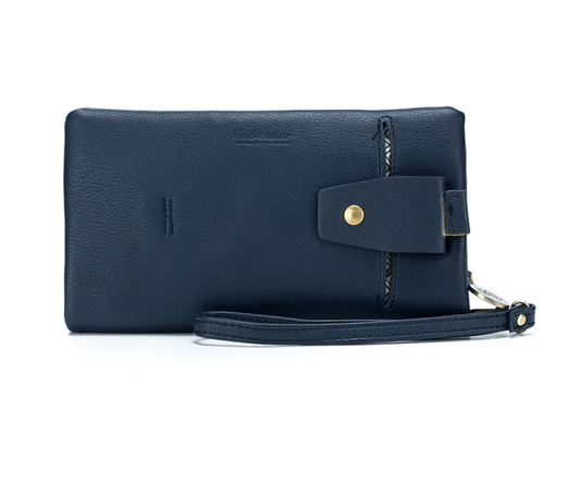 Sky French Navy Wallet in Vegan Leather - Our all-time bestseller from Black Caviar Designs! Practical, stylish, and affordable, this versatile accessory is a must-have for any wardrobe. Internal Features: - 12 credit card slots - Multiple coin/cash compa