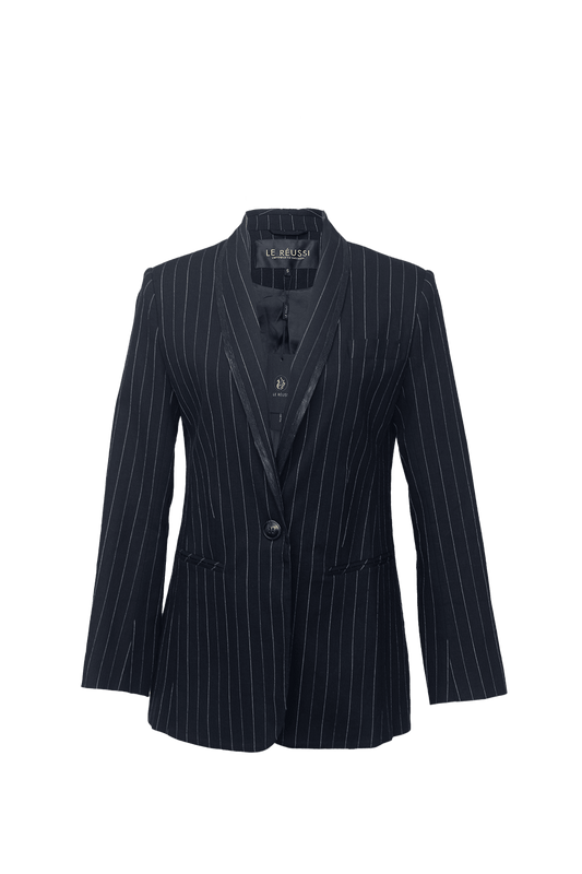 Black Pinstripes Oversize Blazer