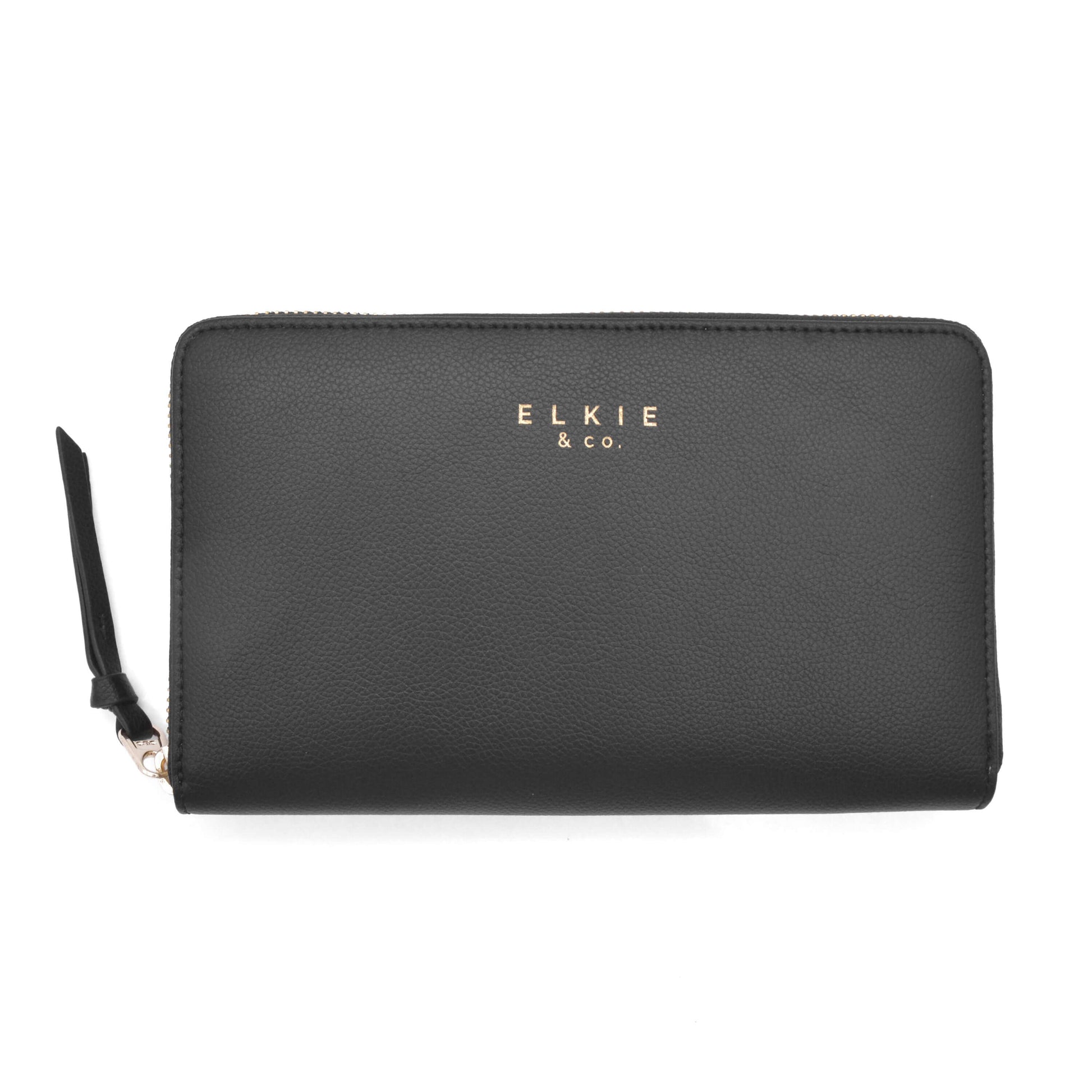 Elkie & Co. Vegan Leather Wallet in black, a stylish and functional travel companion crafted with care by a busy mother of five.